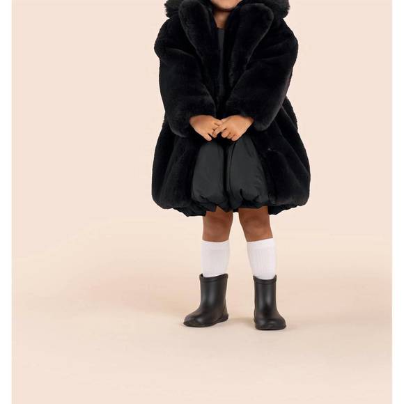 NEW OMAMIMINI kids' faux fur coat in black